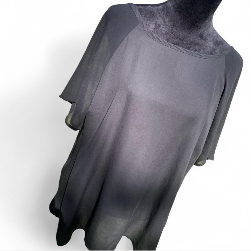 Elegant Black Sheer Women's Top